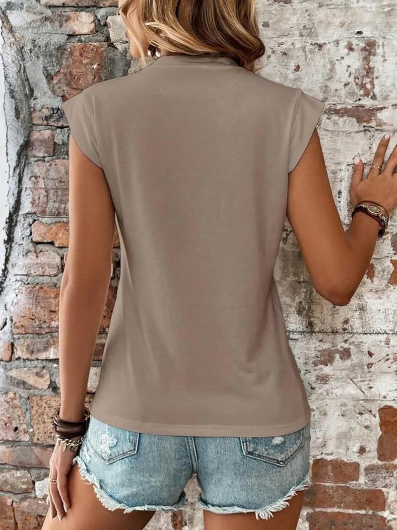 Chic Women's Batwing Sleeve Tee - Perfect Casual Cap Sleeve T-Shirt for Summer Everyday Wear