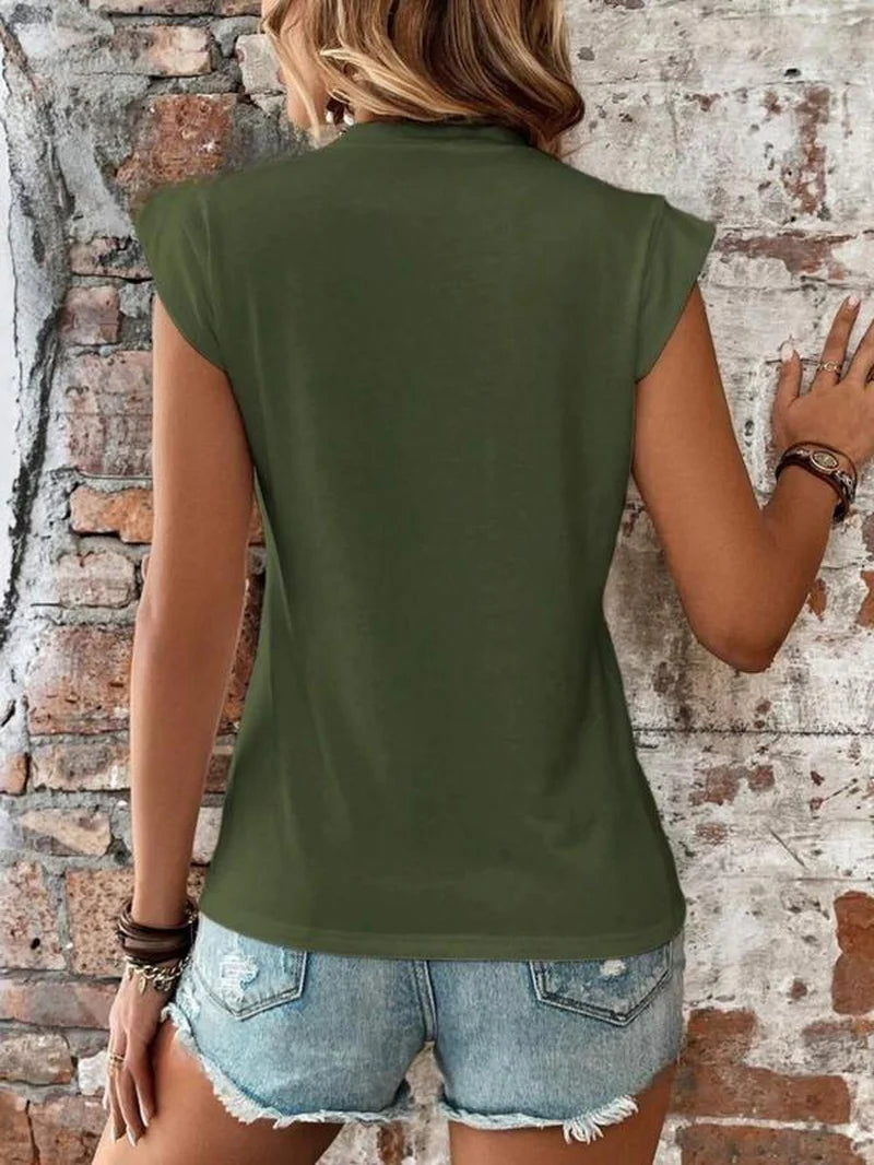 Chic Women's Batwing Sleeve Tee - Perfect Casual Cap Sleeve T-Shirt for Summer Everyday Wear