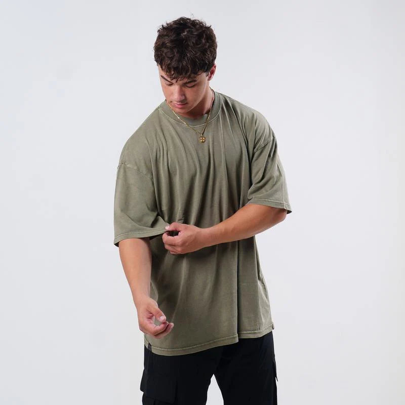 EKKO BLANK Acid Washed Oversized T-Shirt for Trendy Menswear Style