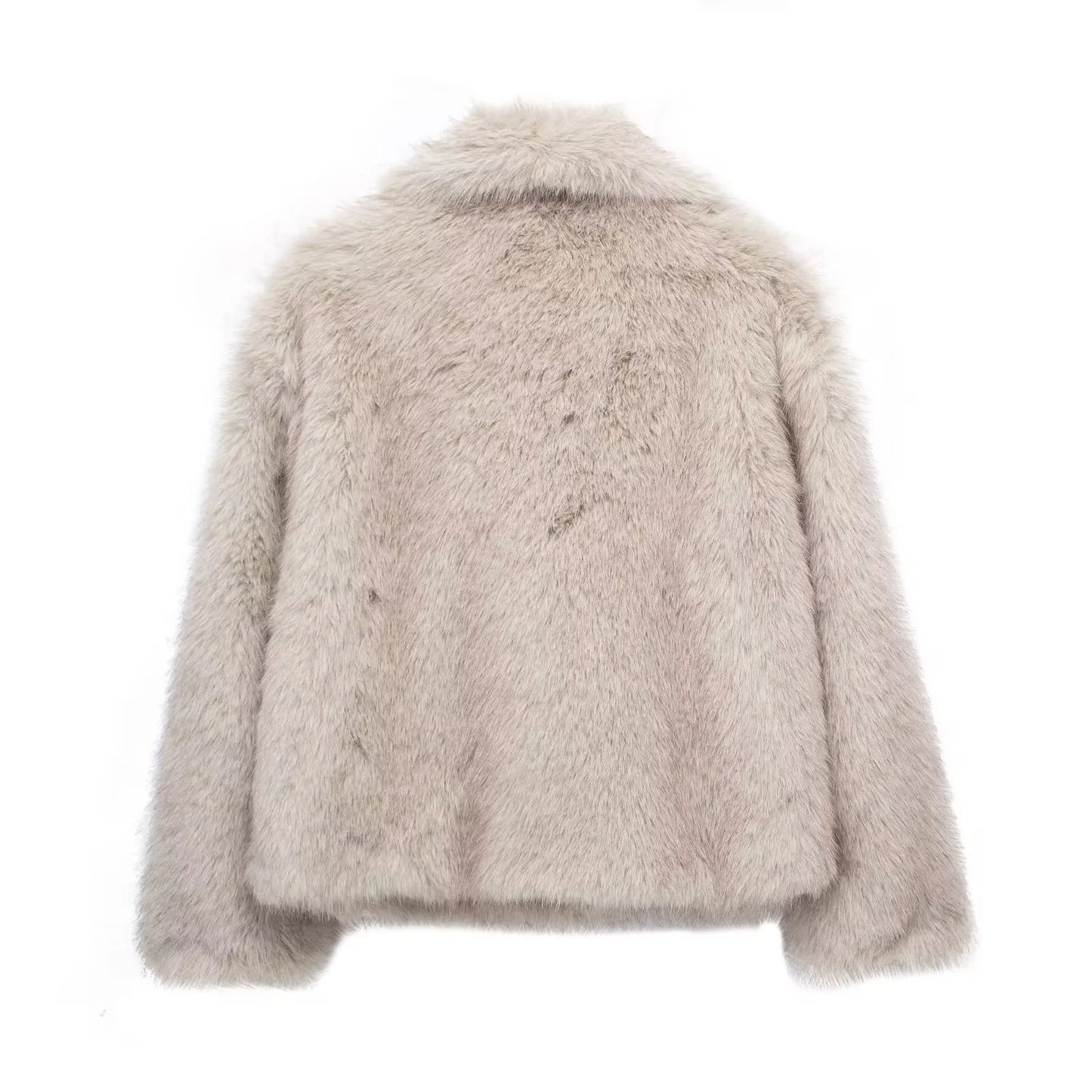 Cozy Chic Winter Plush Coat - Fashionable Thick Lapel Outwear for Women